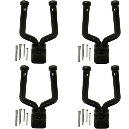 ChromaCast Slim Line Guitar Wall Hanger Stand for Guitar, Bass, Ukulele, Violin, Cello, Mandolin, Banjo, Saxophone, & Trumpet, 4 Pack