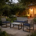 thumbnail image 1 of ChromaCore 4 Pcs Patio Furniture Set,Outdoor Acacia Wood Table with 3 Chairs for Garden,Balcony,Backyard, 1 of 9