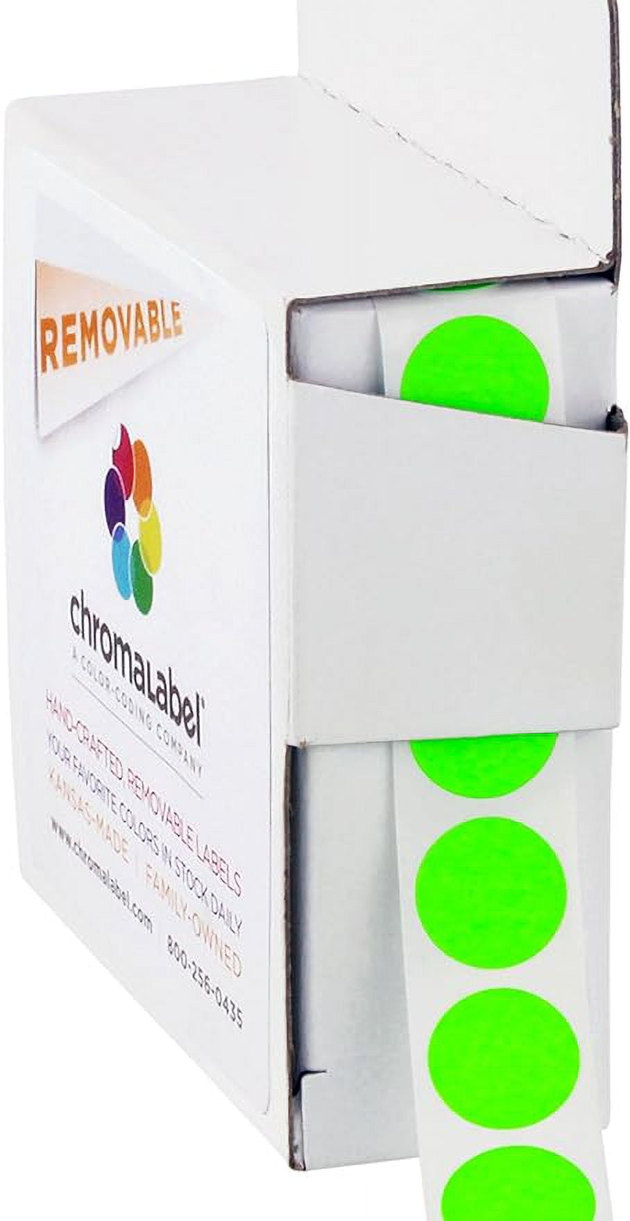 ChromaLabel 0.50 Inch Round Label Removable Color Code Dot Stickers