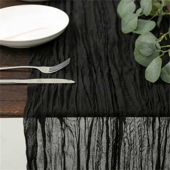 ChromaMuse Cheesecloth Table Runner, 70 Inches Boho Gauze Semi-Sheer Rustic Runner, Decorative Table Centerpiece for Thanksgiving, Wedding, Party