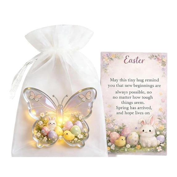 ChromaMuse Easter Pocket, Easter Bunny Hugs with Prayer Card Basket Stuffers Easter Gifts for Coworkers Friends Daughter Son New Beginnings & Stocking Fillers