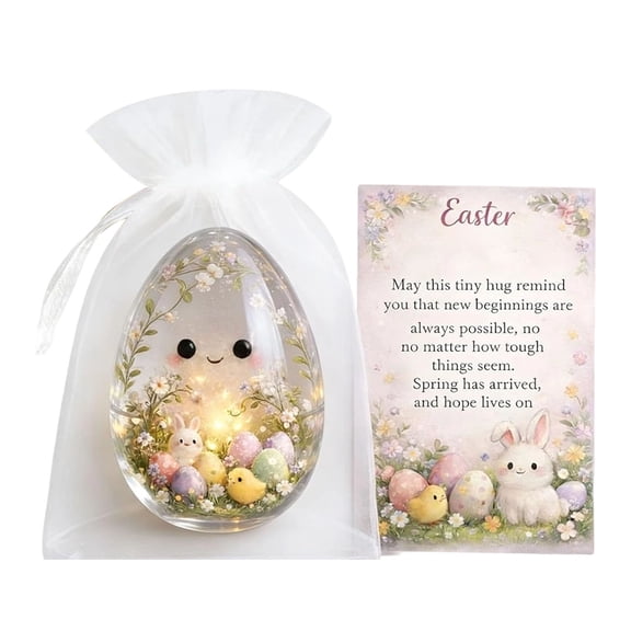 ChromaMuse Easter Pocket, Easter Bunny Hugs with Prayer Card Basket Stuffers Easter Gifts for Coworkers Friends Daughter Son New Beginnings & Stocking Fillers