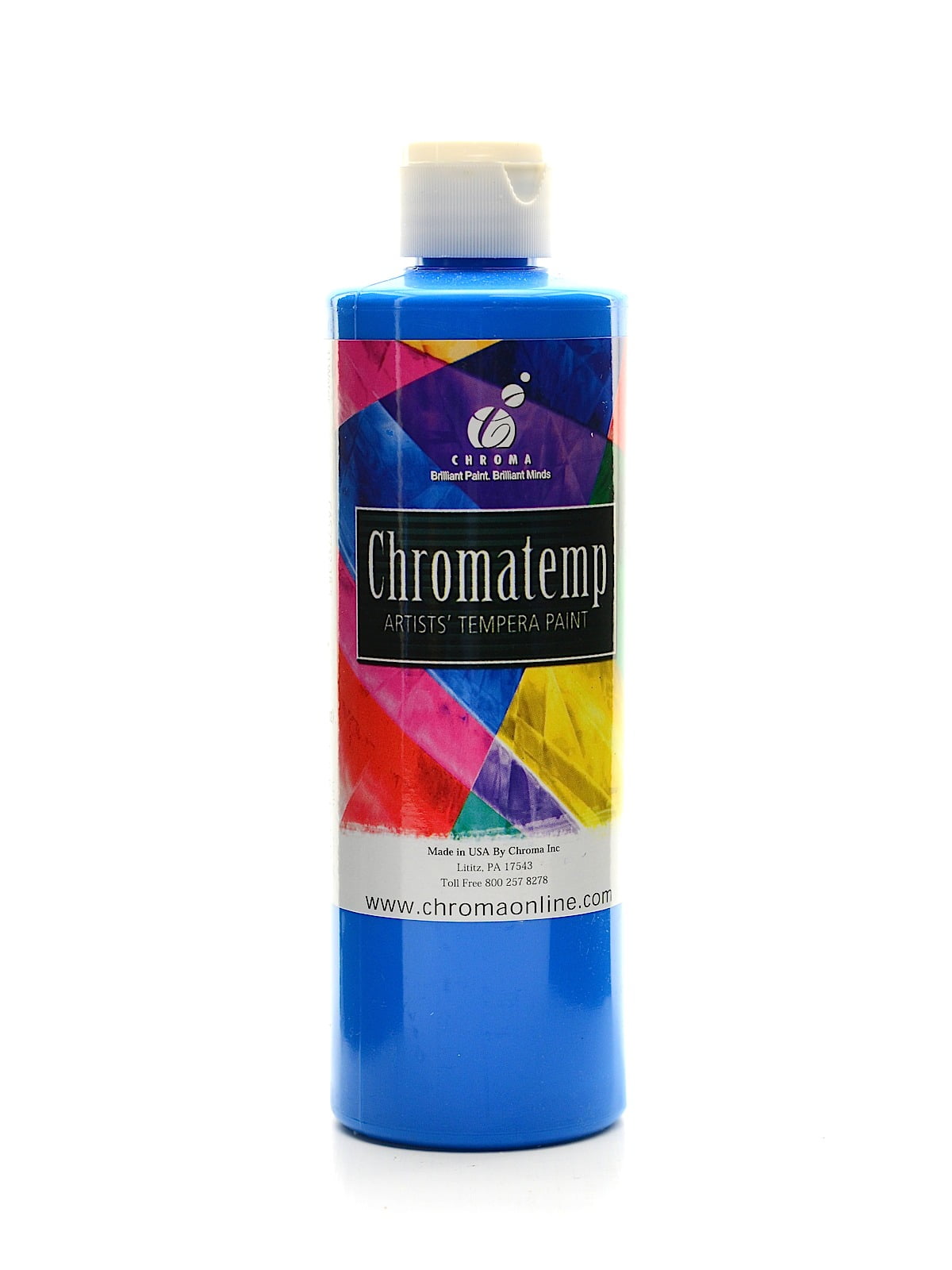 ChromaTemp Artists' Tempera Paint fluorescent blue, 16.9 oz. (pack of 3)
