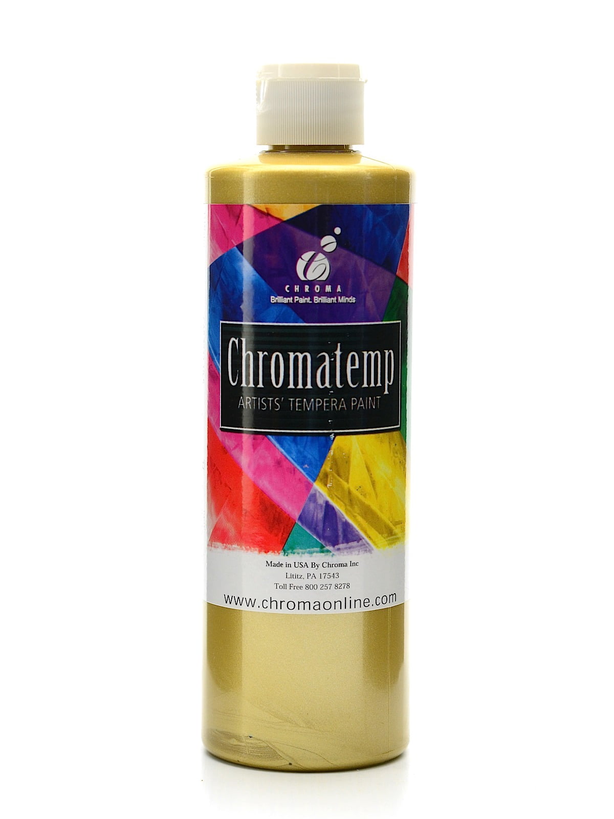 ChromaTemp Artists' Tempera Paint metallic gold, 16.9 oz. (pack of 3)