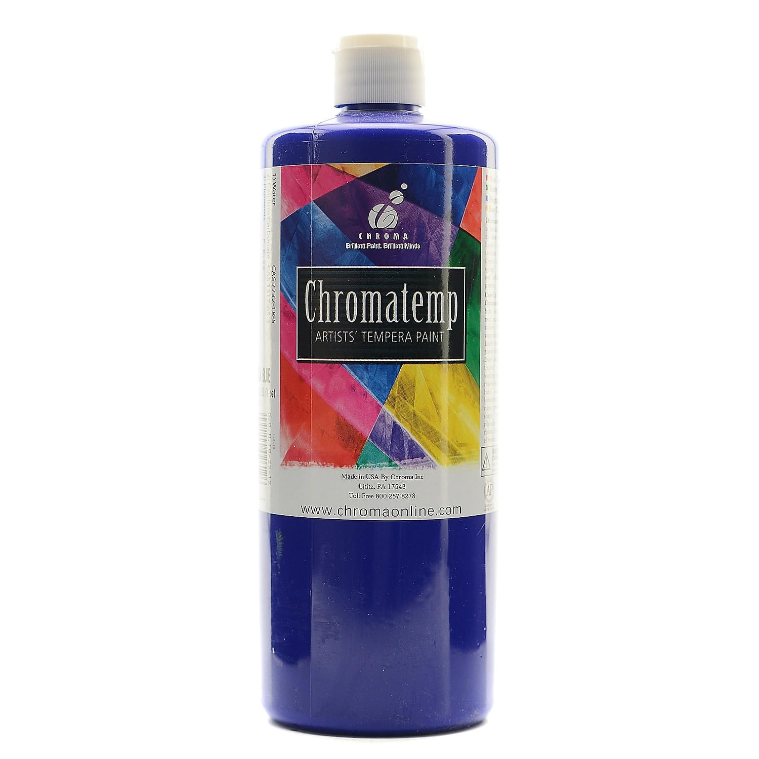 Chroma Inc. Chromatemp Artists' Tempera Paint Ultra Blue 32 Oz. [Pack Of 2] (2PK-2612)