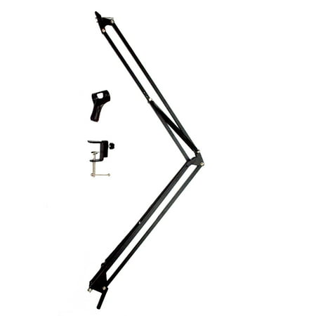 Chromacast Pro Series 38" Scissors Arm Adjustable Microphone Desk Mic Stand with Boom Suspension, includes Mic Clip