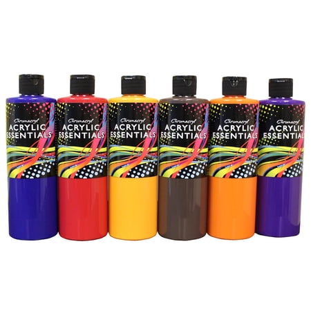 Chromacryl Acrylic Essentials - Set of 6, Secondary Colors, 500 ml