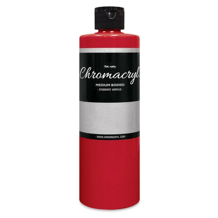 Chromacryl Premium Students Acrylic Paint, 1 pt Bottle, Primary Warm Red