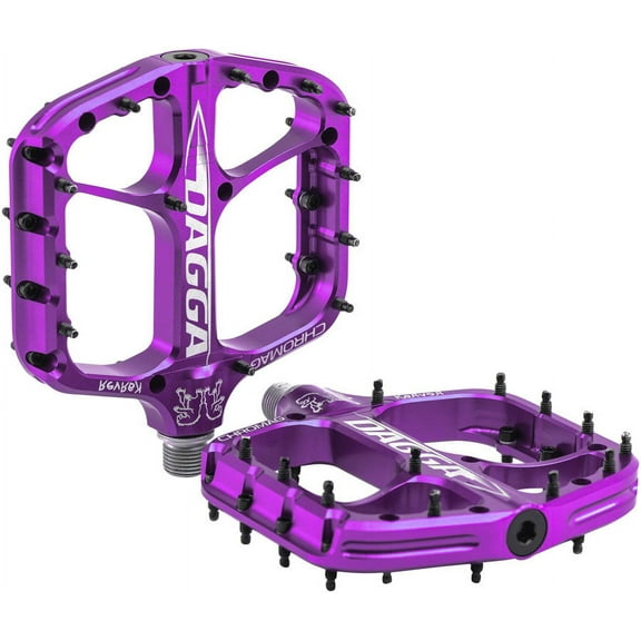 Chromag Dagga Platform Pedals 9/16" Concave Aluminum Body 24 Tunable Pins Purple
