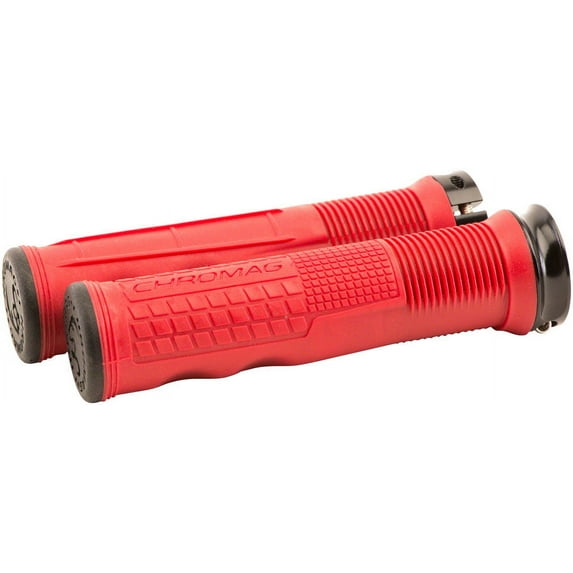 Chromag Format Grips - Red, Lock-On