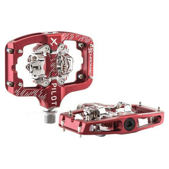 Chromag Pilot Pedals - Dual Sided Clipless, 9/16", Red, Regular