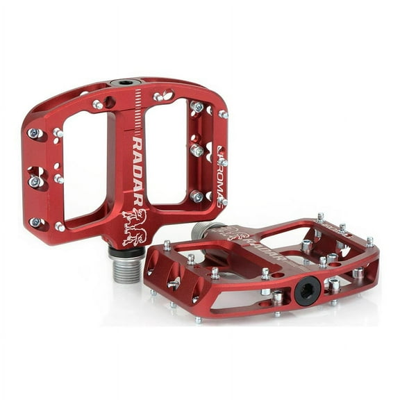 Chromag Radar Platform Pedals, Body: Aluminum, Spindle: Steel, 9/16'', Red