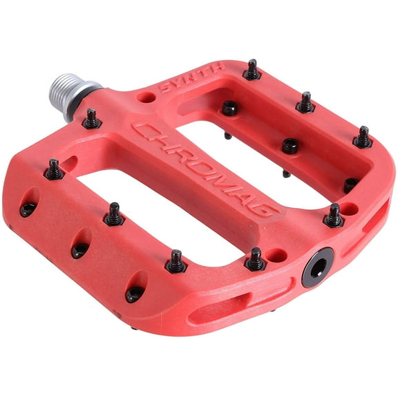 Chromag Synth Platform Pedals 9/16" Concave Nylon Body 18 Replaceable Pins Red