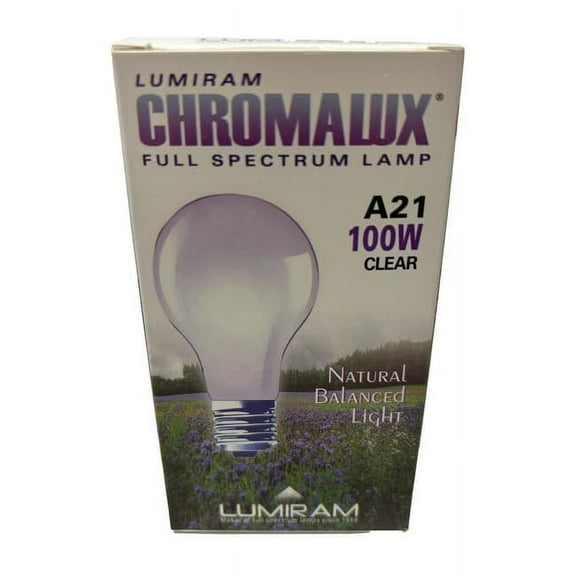 Chromalux Full Spectrum Light Bulb - A21 100W Clear 100 Watt 1 Unit