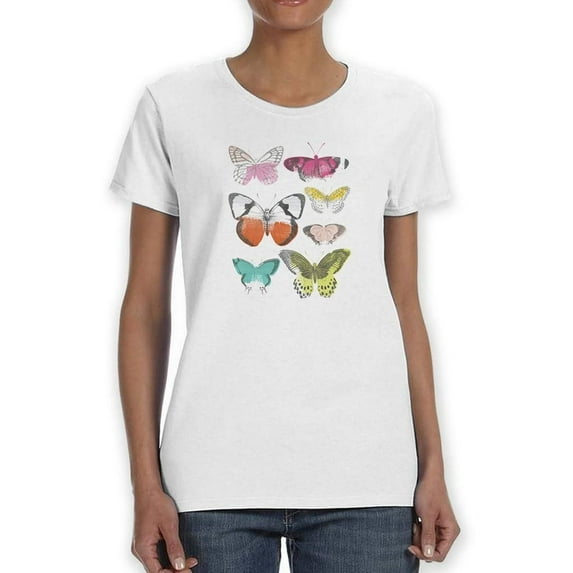 Chromatic Butterflies I T-Shirt Women -June Erica Vess Designs, Female 3X-Large