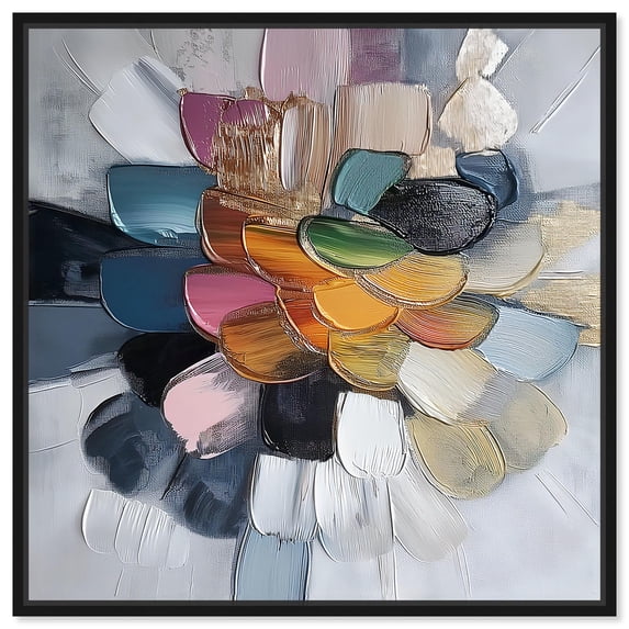 Chromatic Colorplay Canvas Modern Abstract Art by Art Remedy, Black Frame, 30" x 30"