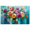 thumbnail image 1 of Chromatic Flower Dream Canvas Colorful Floral Art by Art Remedy, Gallery Wrapped, 15" x 10", 1 of 7