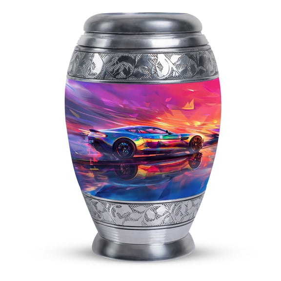 Chromatic Speed Mirage Chromatic Speed Mirage Car - Small Urns For Human Ashes Keepsake - Petite Memorial Urn For Adult Men - Small Elegant Urn For Human Ashes 3 Inch, 1 Pc