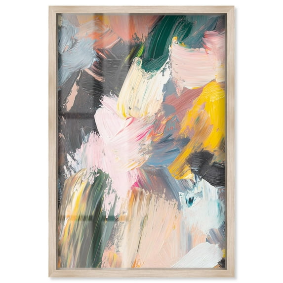 Chromatic Surge II Shadowbox Print Colorful Abstracts by Art Remedy, Blonde Frame, 24 x 36