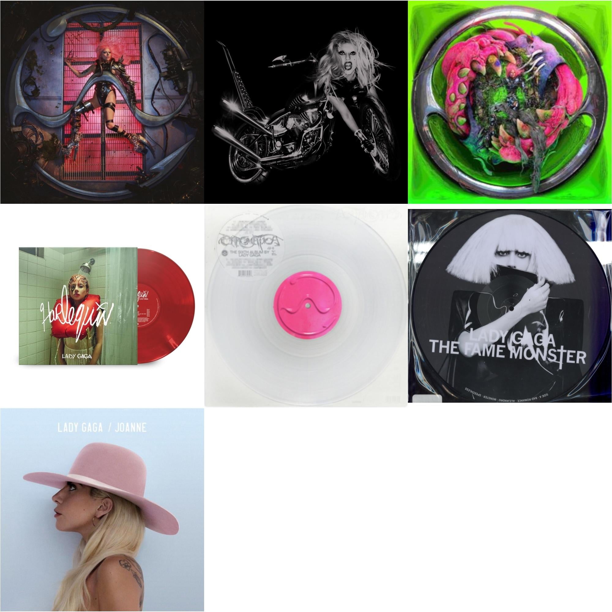 Chromatica (180G) & Born This Way - The Tenth Anniversary (3LP) & Dawn Of Chromatica (Clear LP Vinyl) & Harlequin (Red LP Vinyl) & Chromatica (Milky Clear LP Vinyl) & Fame Monster & Joanne