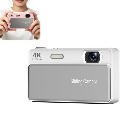 Chromavault Sliding Digital Camera,Retro 64mp Compact Camera With Autofocus, 16x Digital Zoom, 4k Video Recording And Built-In Fill Light, Portable Travel Camera For Everyday Photography & Vlogging