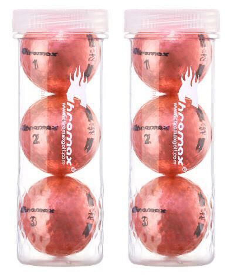 Chromax M5 Metallic High Visibility Pink Golf Balls, 2-Tubes of 3, NEW - image 1 of 1