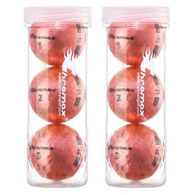 Chromax M5 Metallic High Visibility Pink Golf Balls, 2-Tubes of 3, NEW