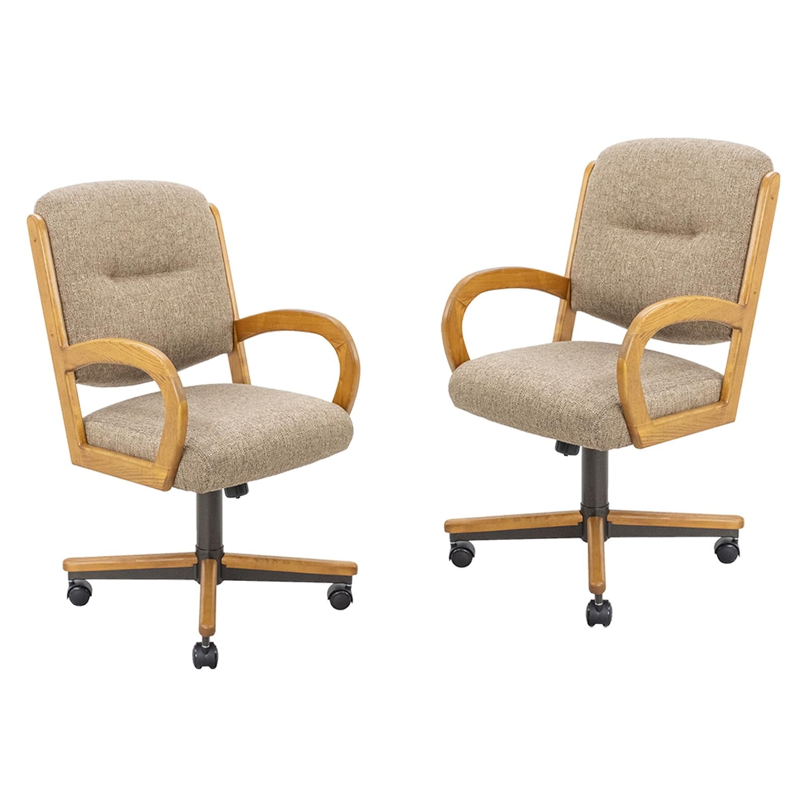 Chromcraft 2 Set of Caster Swivel Tilt Dining Chairs Concord Collectio Classic Ultra Comfort Sturdy Kitchen Chairs with Metal Frame Chairs Rolling Chair on Wheels for Kitchen Livinroom Mocha Walmart.c...
