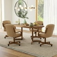 thumbnail image 1 of Chromcraft 5-Piece Dinette Set for 4, Expandable Dining Table with 4 Fabric Swivel-Tilt Rolling Chairs for Kitchen or Dining Room, 1 of 6