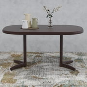 Chromcraft Dining Table for 4 Person and 6 Person, Extendable Wooden Kitchen Room Dining Table with 18" Extension Leaf Walnut
