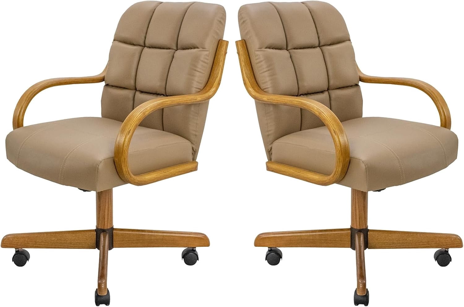 Chromcraft Dining Chairs on Casters, Comfortable Rolling Cushioned ...