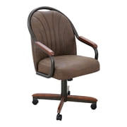Chromcraft Douglas 1pc Swivel Kitchen Dining Chair - Fabric Mocha-Walnut