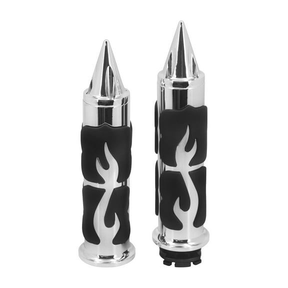 Chrome 1" Spike Handlebar Hand Grips For Harley Touring Electra Road Glide 96-07