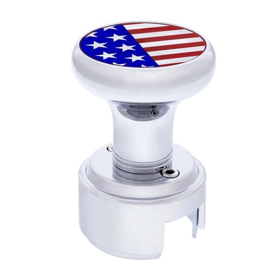 Chrome 13/15/18 Speed Thread-on Gearshift Knob With Adapter - USA Flag