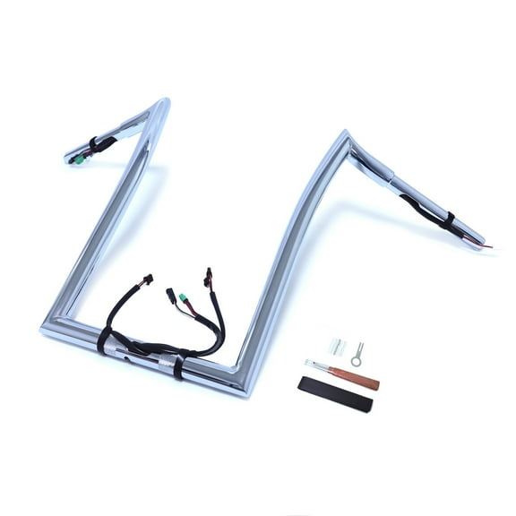 Chrome 16" Prewired Handlebar 1.25" 25mm For 2015 Harley Road Glide (Smooth Corner)