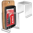 thumbnail image 1 of Chrome (2 Pack) Extra Tall Steel Baking Pan Organizer Rack for Cabinet Storage or Kitchen Counter, Cookie Baking Sheet Organizer with Dividers, Muffin Tin and Cutting Board Holder, Stock Your Home, 1 of 7