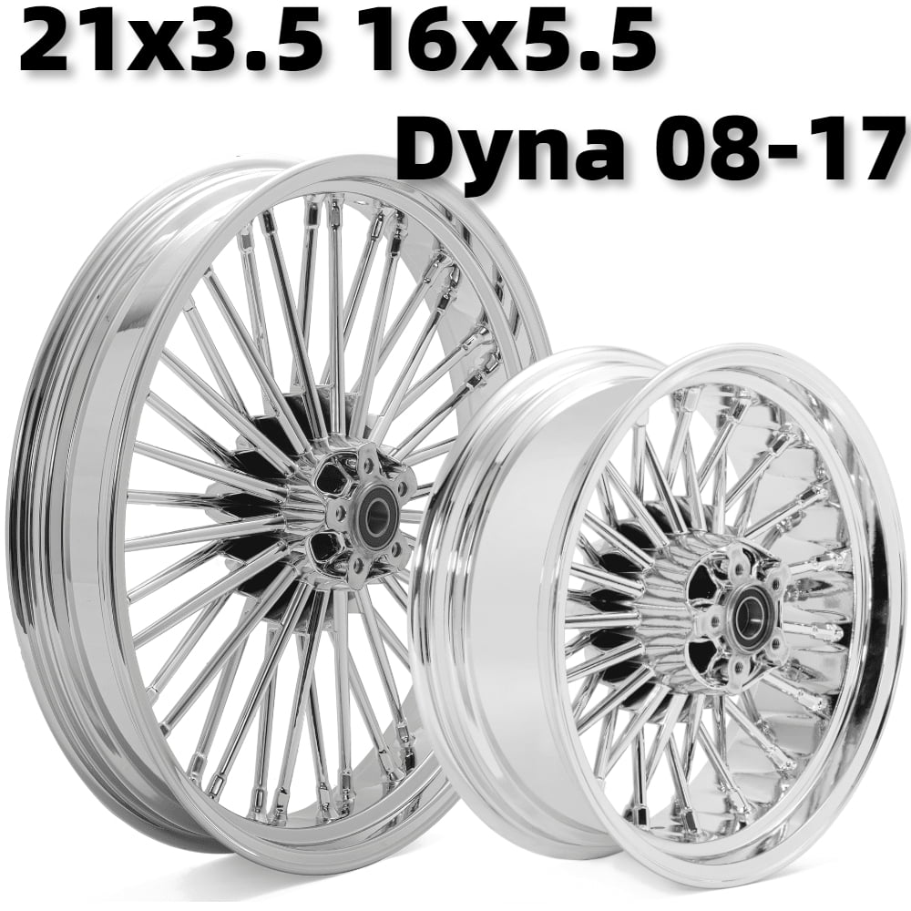 Chrome 21x3.5 16x5.5 Fat Spoke Wheels Rim for Harley Dyna Fat Bob FXDF ...