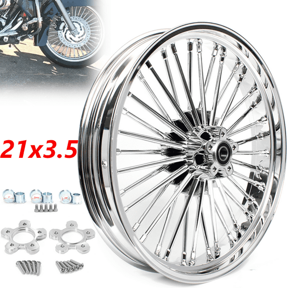 Chrome 21x3.5 Fat Spoke Front Wheel Rim for Harley Touring Road King FLHR Street Glide FLHX 00-08