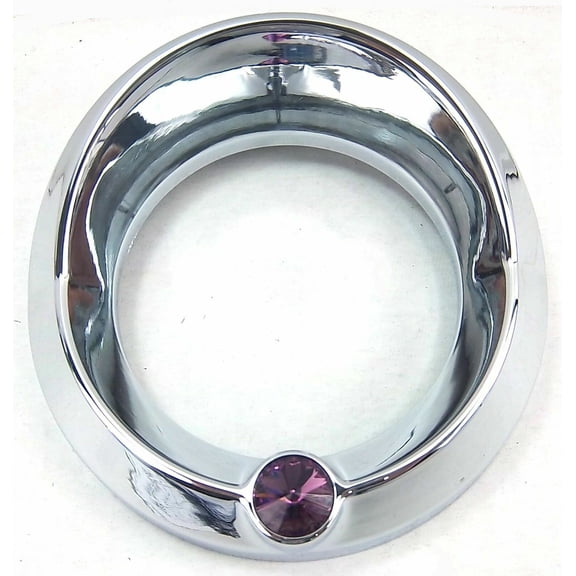Chrome 3 3/4" Tach Speed Visor Bezel W/Purple Jewel Peterbilt Frieghtliner 87-05