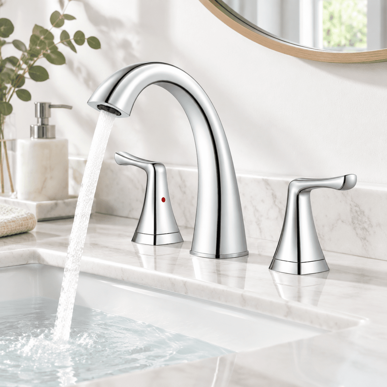 Chrome 3 Hole 8 Inch 2 Handle Widespread Bathroom Sink Faucet - Walmart.com