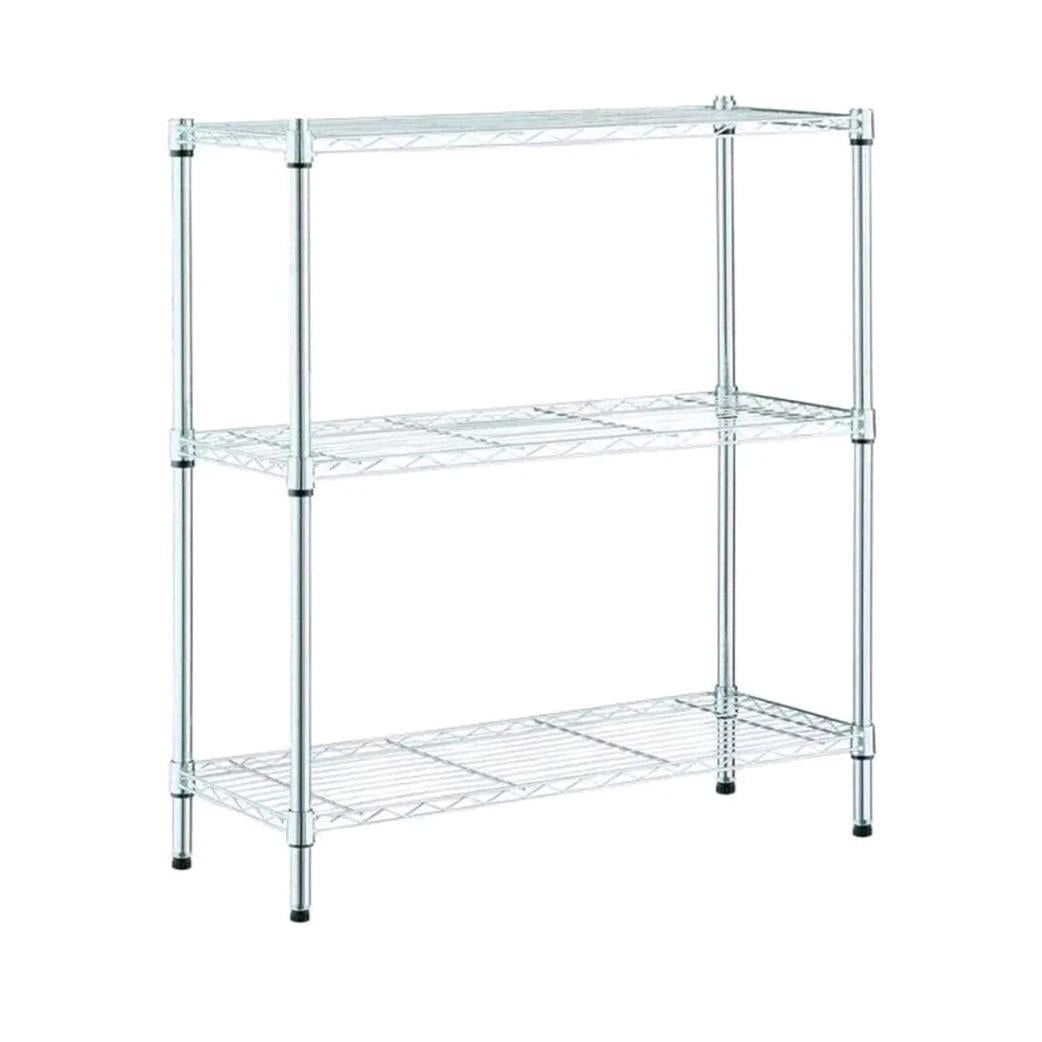 Apparel Wire Racks Chrome 3-Tier Steel Wire Shelving Unit, 30 in H x 24 in W x 14 in D ...