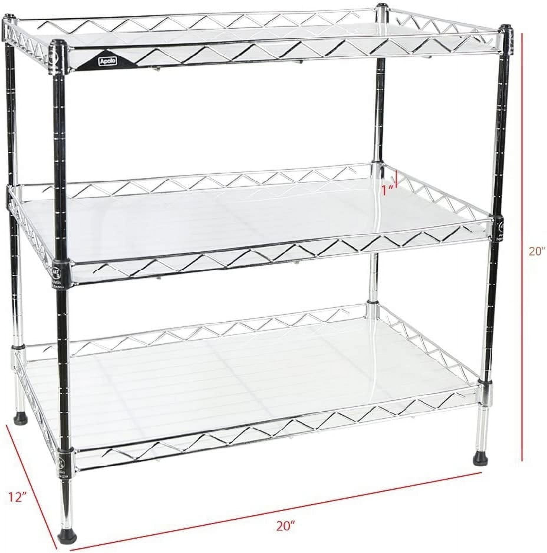 chrome-3-tier-wire-shelving-unit-20-x12-x20-with-shelf-liner-walmart
