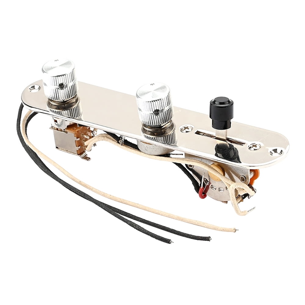 Chrome 3 Way Wired Loaded Prewired Control Plate Harness Switch Knobs for Guitar Parts
