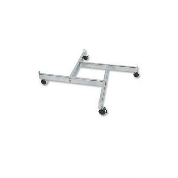 Chrome 4-Way Grid Base with Casters (Use with existing 3 on Center Wire Grid Panels )