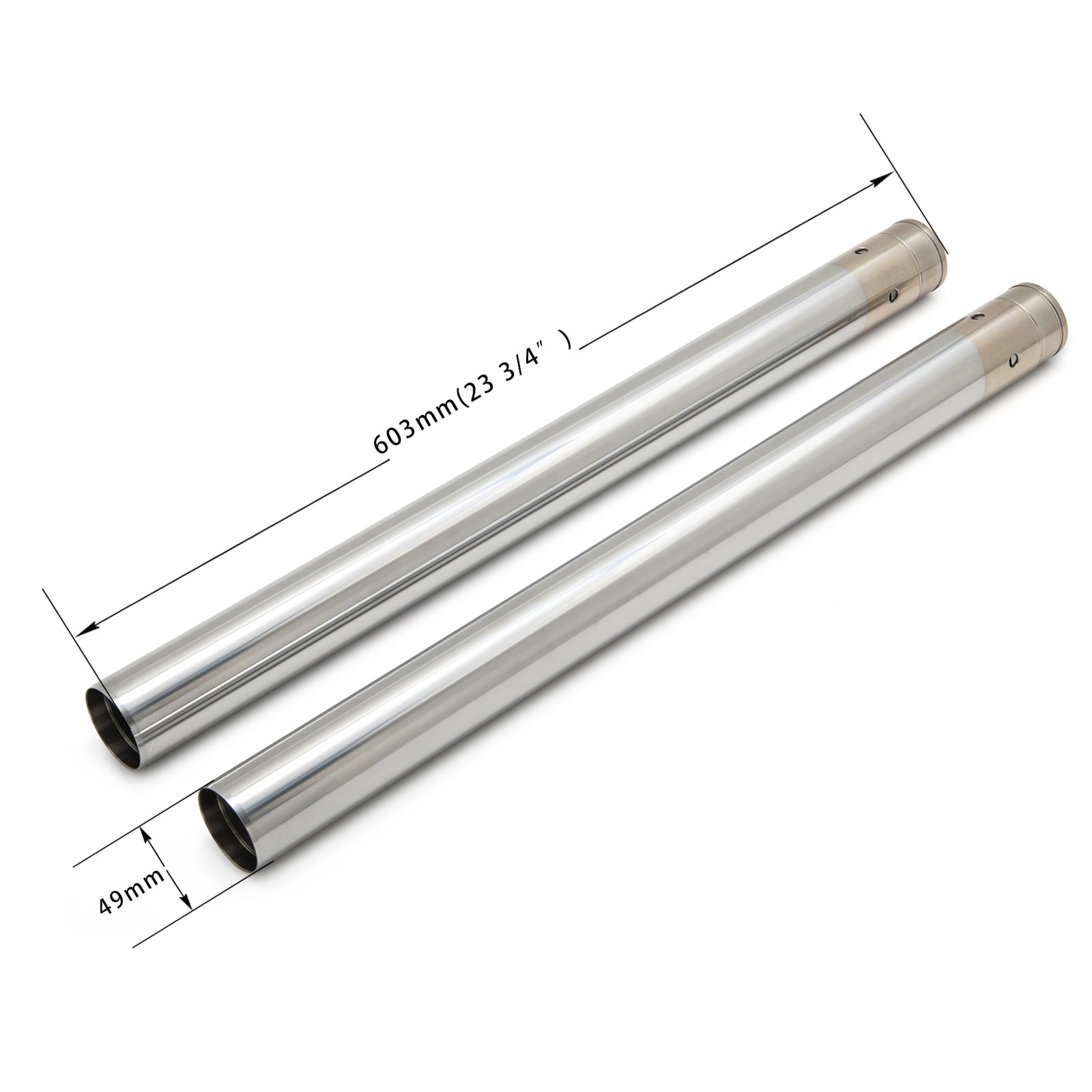Chrome 49mm Fork Tubes for Harley Softail Heritage Classic Slim Street Bob Breakout 2018-2021