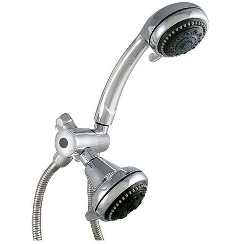 Chrome 5 Function Dual Head Shower Kit W