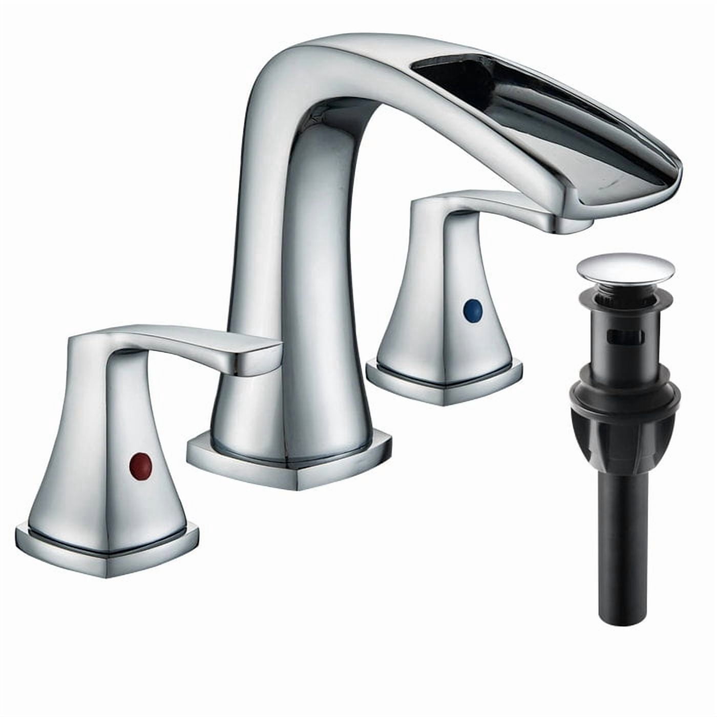 Chrome 8"Widespread Bathroom Sink Faucet 3Hole 2Handle Basin Mixer w/Drain