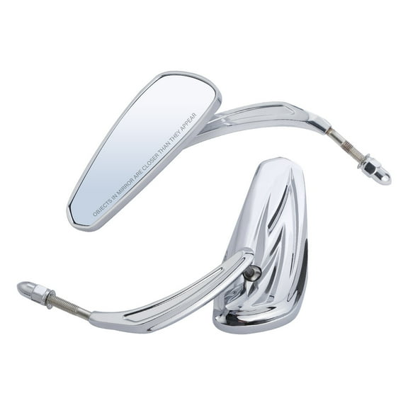 Chrome 8mm Rear View Side Mirrors Fit For Harley Touring Electra Road Glide King