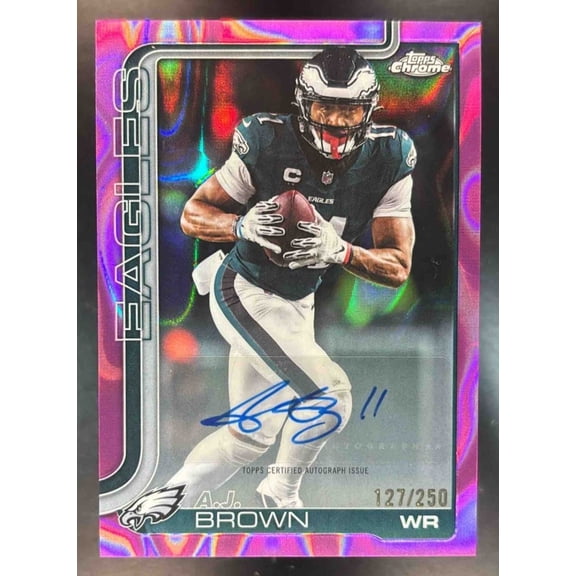 Chrome A.J. Brown #BA-AB Base Autograph Pink Lava Refractor