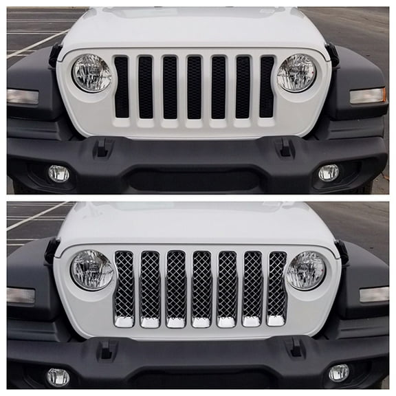 Chrome ABS Plastic Grille Overlays 7Pc Fits Jeep Gladiator 2020-2021, Wrangler JL 2018-2021 ABS490